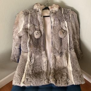 Women's Gray Fur Ski Jacket